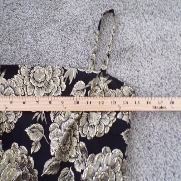 NWOT Dolce and Gabanna black and gold silk midi floral embroidered dress 38/S - Picture 6 of 12